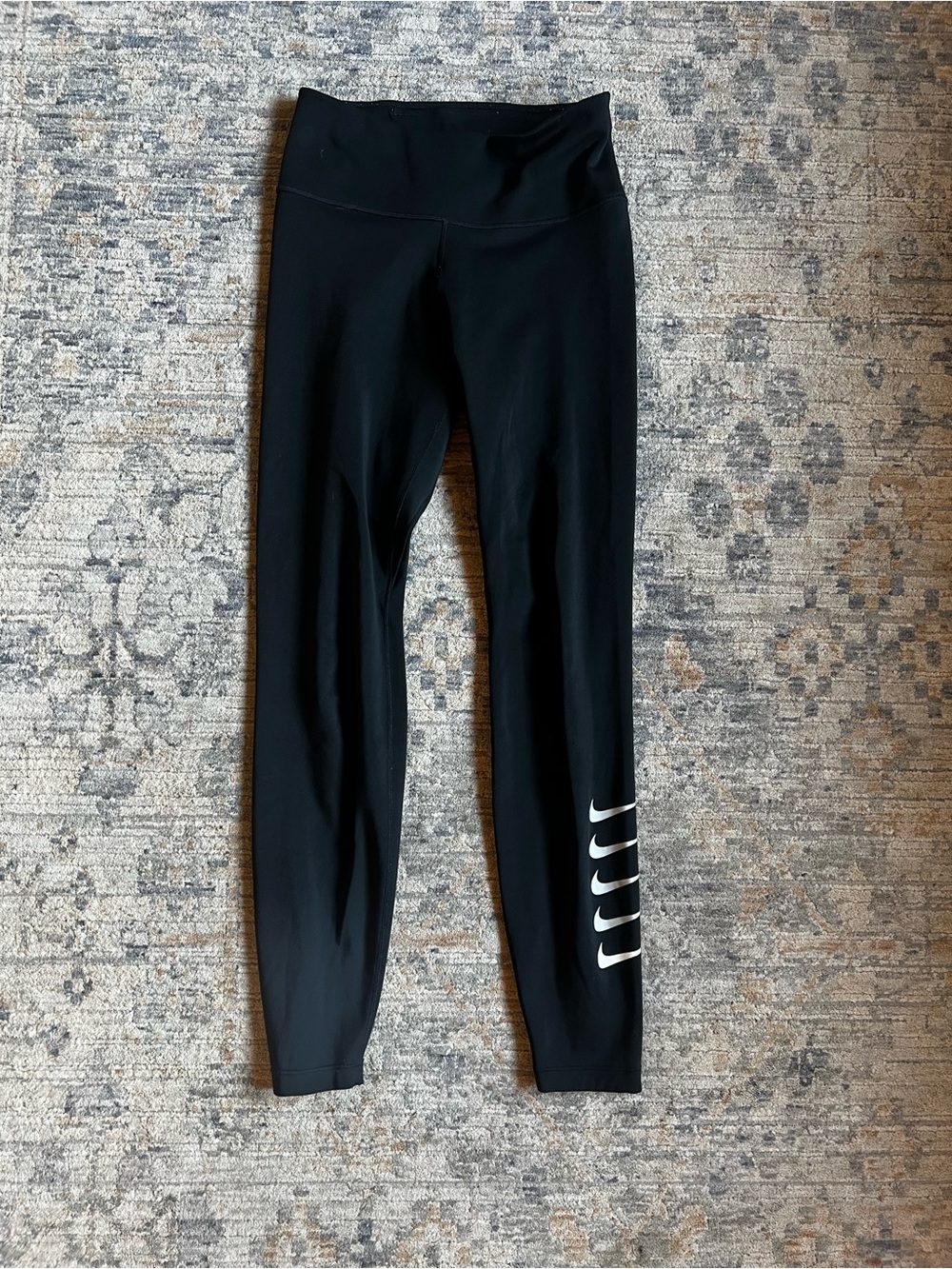 Nike Black Leggings with White Stacked Swoosh
